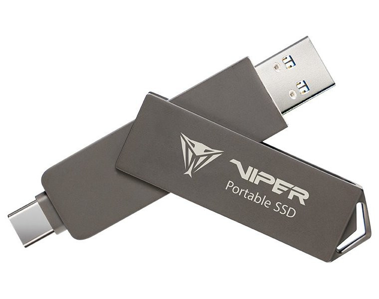 PATRIOT Viper Portable PVP30 SSD 512GB Type A+C /  USB 3.2 Gen 2 / šedá, PVP30512G28UDG