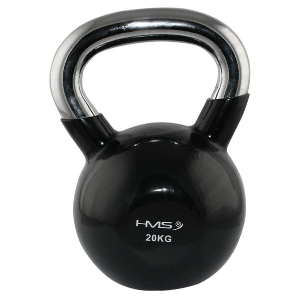 HMS KT 20 KG ČERNÝ KETTLEBELL S CHROMOVANÝM ÚCHOPEM