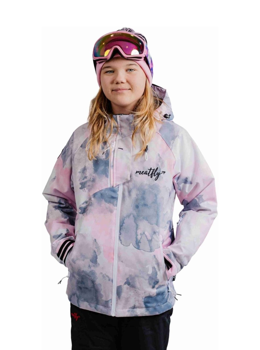 Dětská snb & ski bunda meatfly deliah růžová/šedá 134