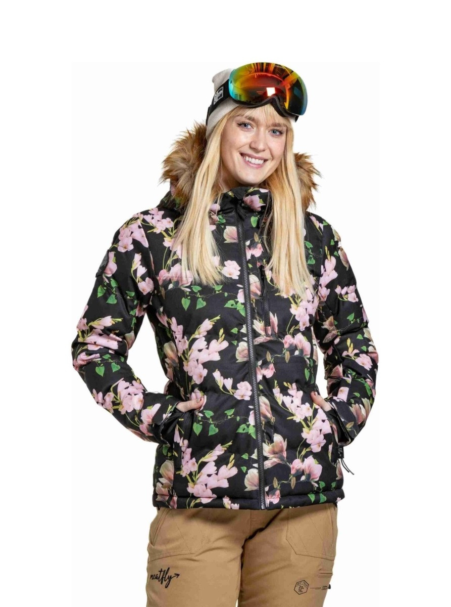 Dámská snb & ski bunda meatfly bonie černá/magnolie xs