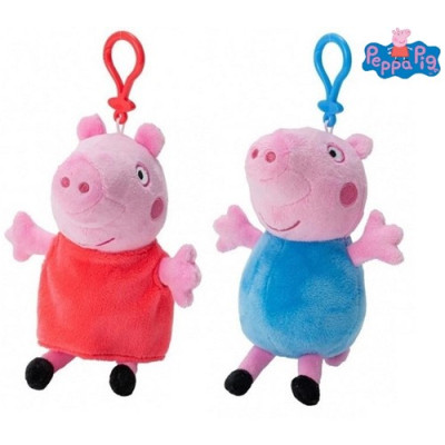 Plyšové Prasátko Peppa s klipem 16 cm