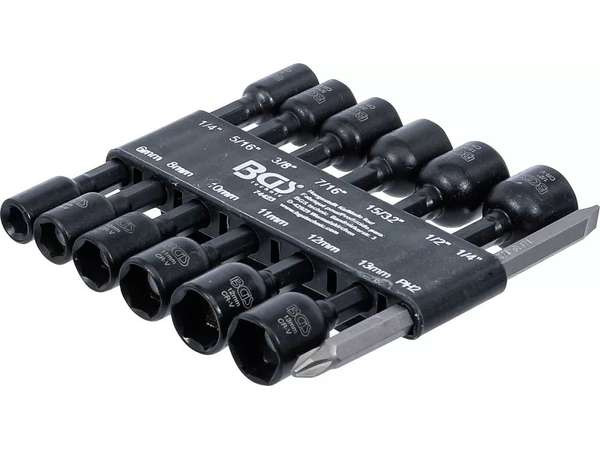 Nástrčné hlavice s magnetem, metrické 6-13 mm a palcové 1/4