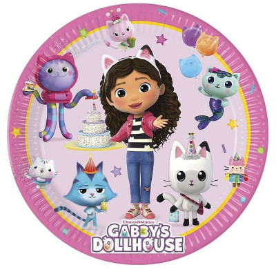 Talířky papírové Gábinin kouzelný domeček 20 cm 8 ks