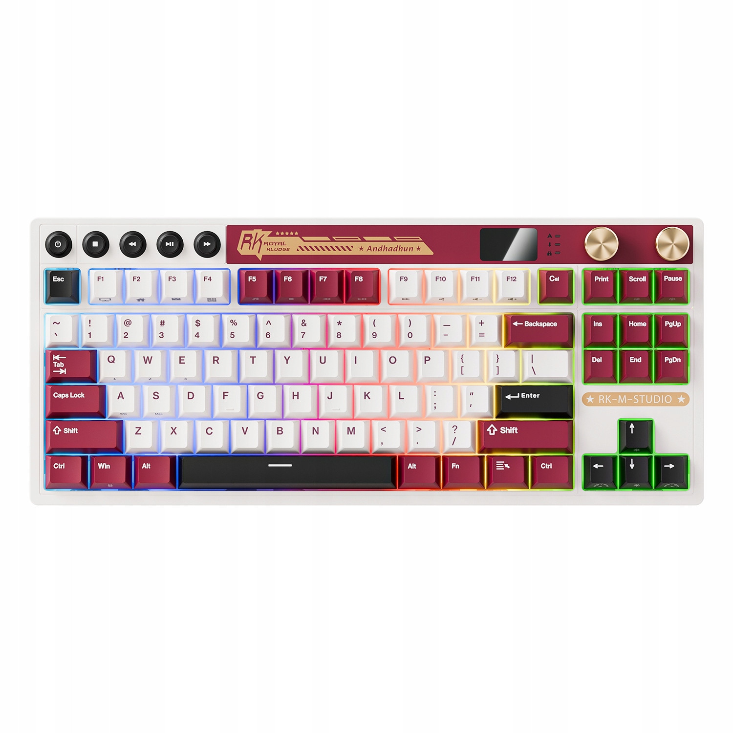 Mechanická Klávesnice Rk M87 Tkl Hot Swap Rgb Hráči Tri-Mode Cream Switch
