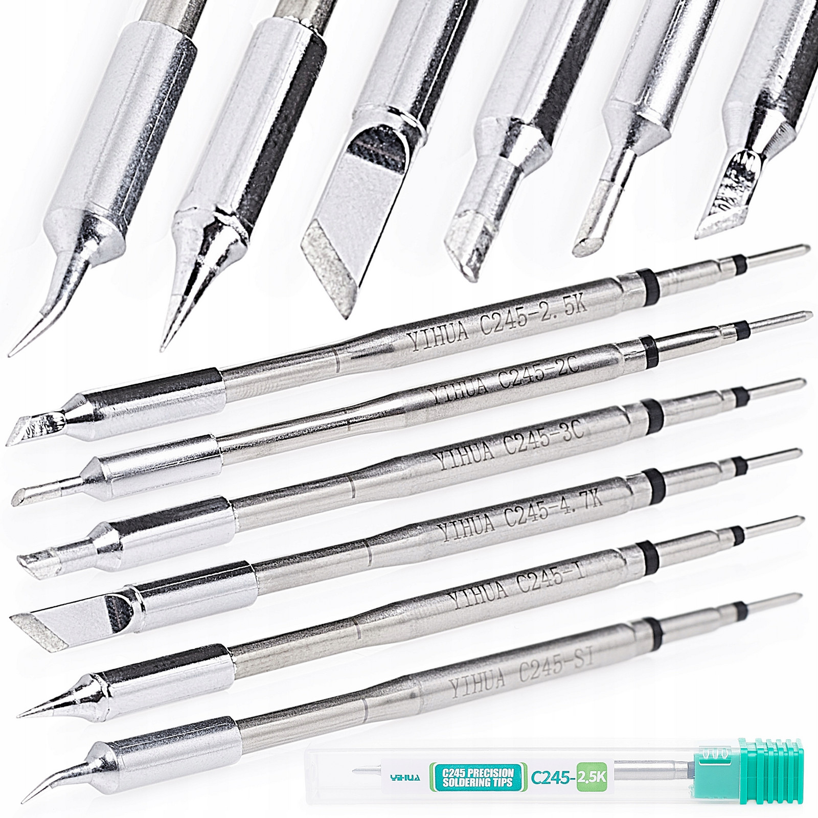 Sada 6 Hrotů Pájecí Hrot Yihua C245 T245 model 2C 3C 2.5K 4.7K A S
