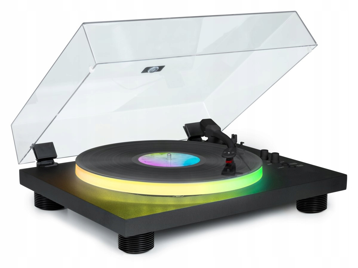 Gramofon Bigben Partybttdlight s reproduktory a Bluetooth a Led osvětlením