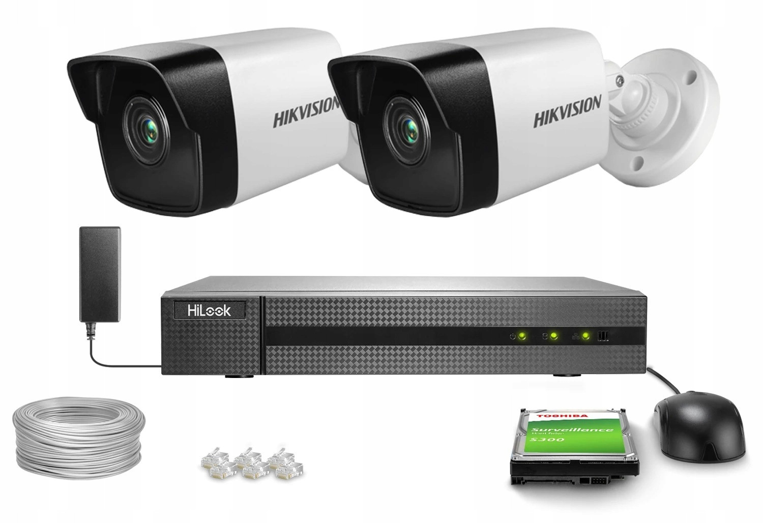 Ip monitorovací set 2x DS-2CD1041G0-I/PL 4MPx Ir 30m Hikvision