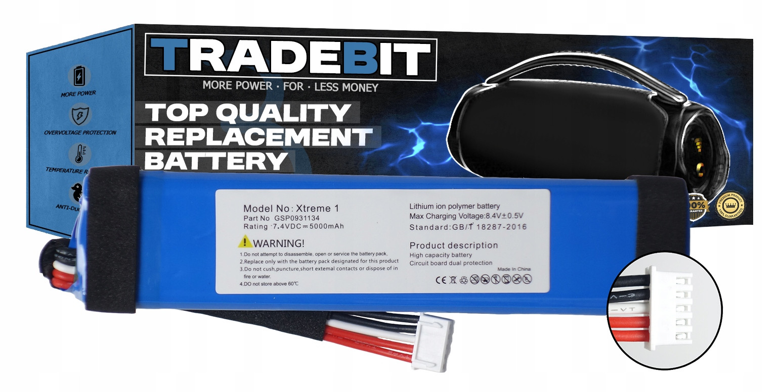 Baterie pro reproduktor Jbl Xtreme 1 GSP0931134 5000mAh 7,4V Lithium-polymerová