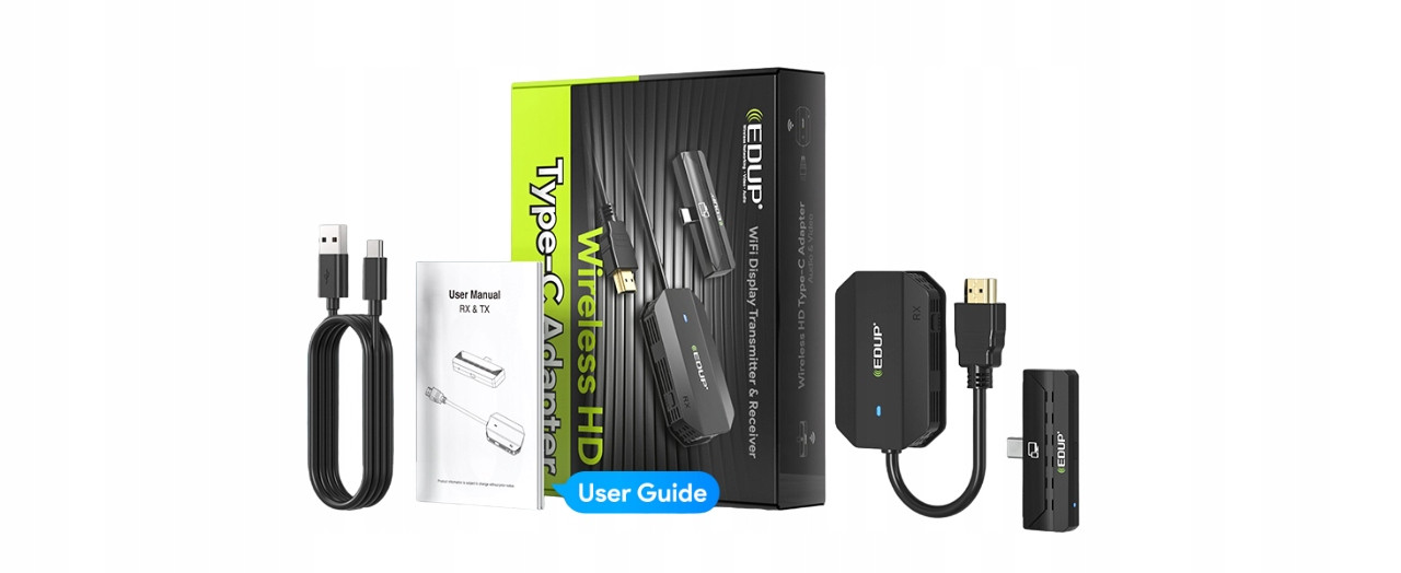 Bezdrátový vysílač Usb-hdmi Vysílač Full Hd 1080p 50M Edup přijímač