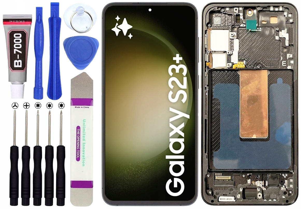 Oled displej Pro Samsung Galaxy S23 Plus S916 S916B LCD obrazovka Rámeček