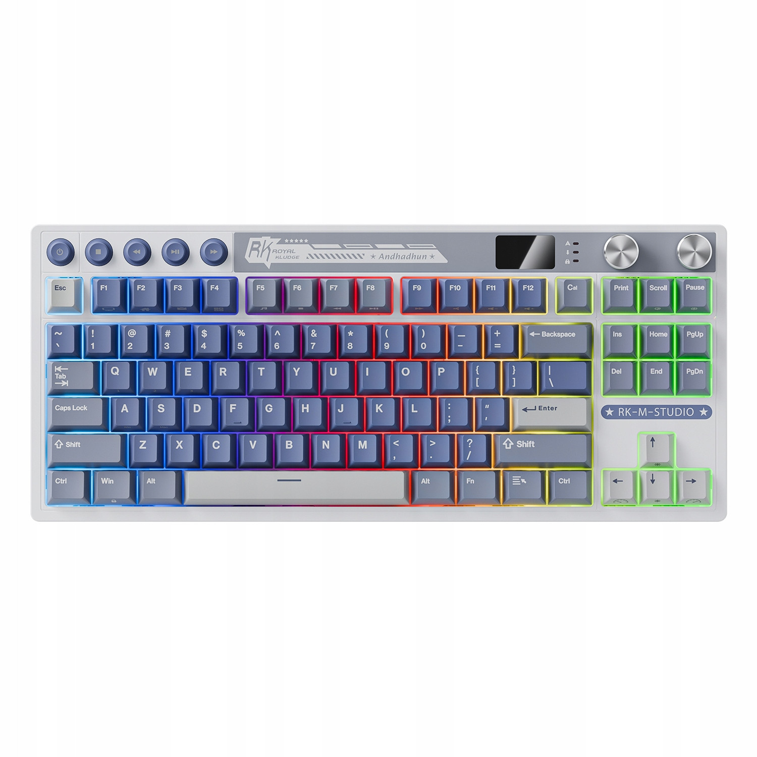 Mechanická Klávesnice Rk M87 Tkl Hot Swap Hráčů Rgb Tri-Mode Beige Switch