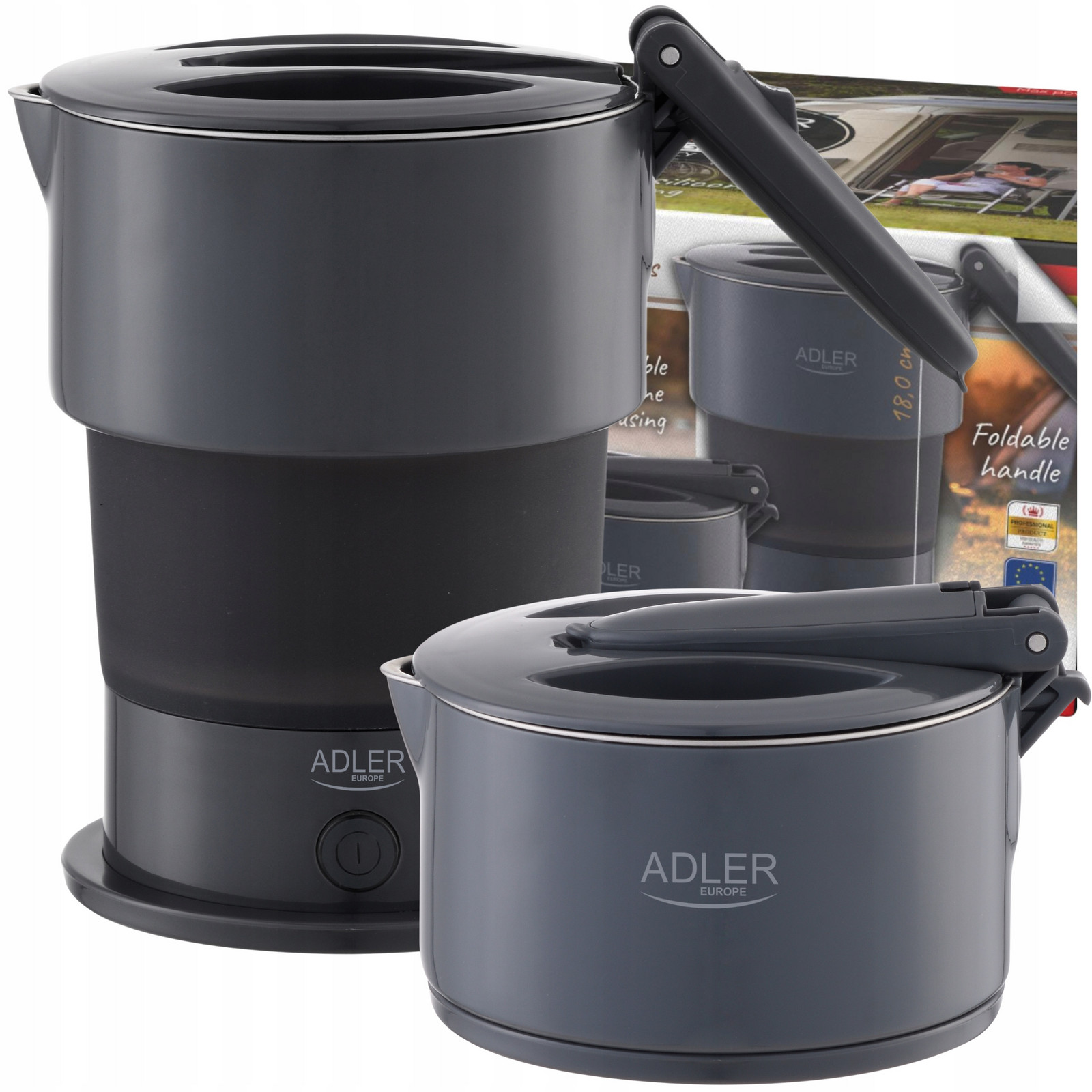 Turistická konvice Elektrická skládací 0,6L 600W Malá silikonová cestovní