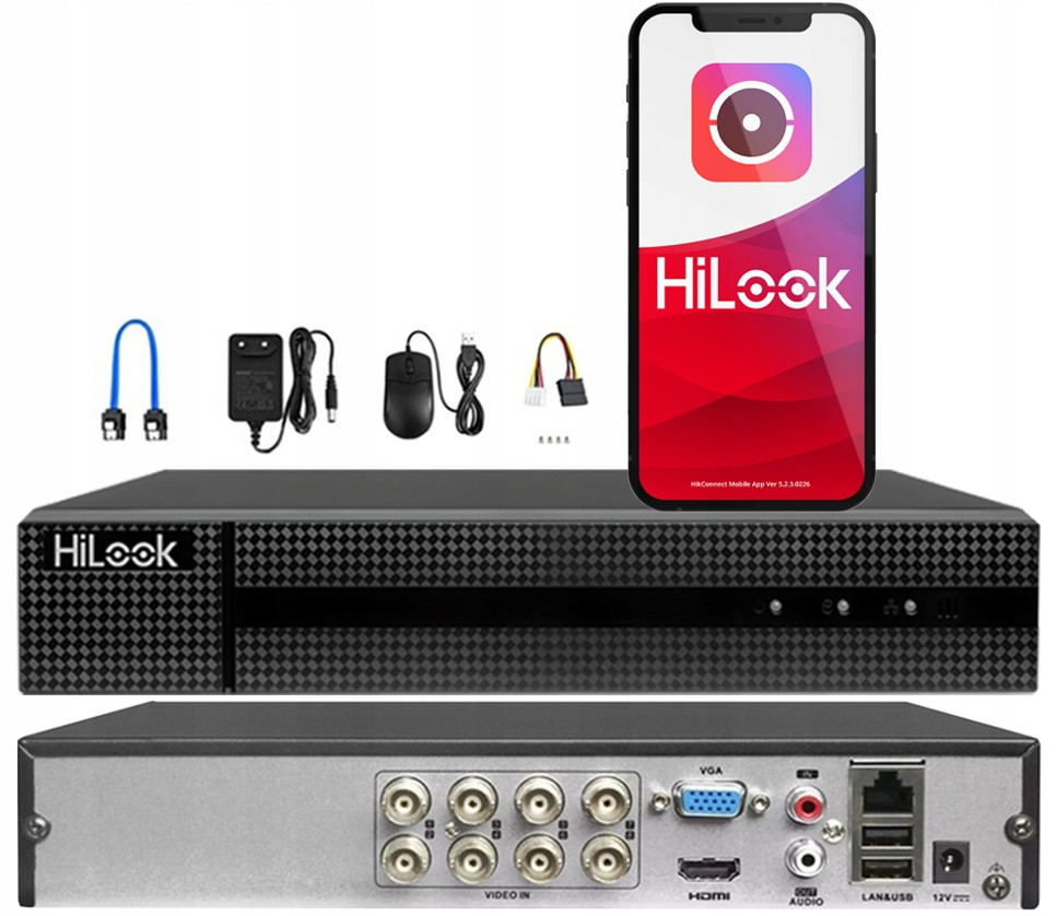 HiLook monitorovací rekordér až 8Mpx 8 kanálů analogový Xvr Ahd Tvi CVI