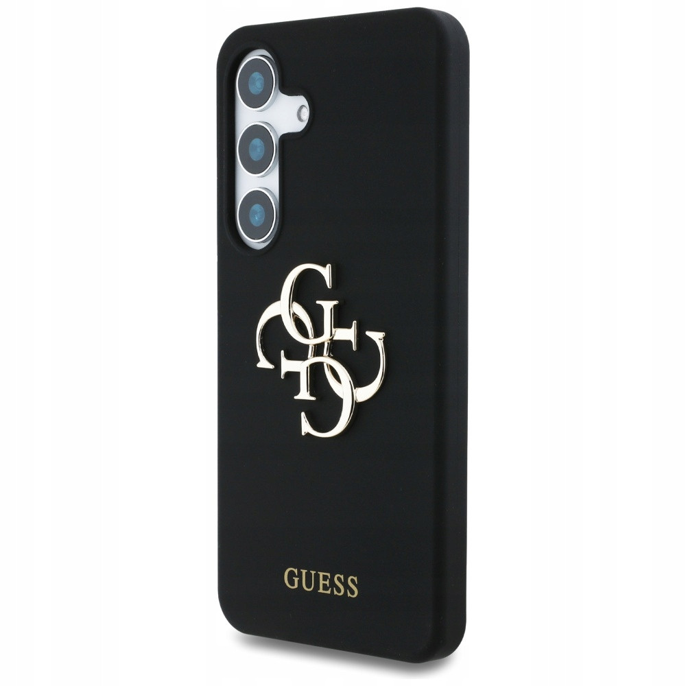 Pouzdro Guess Silicone Big 4G Logo Bottom Script pro Samsung Galaxy S25 černé