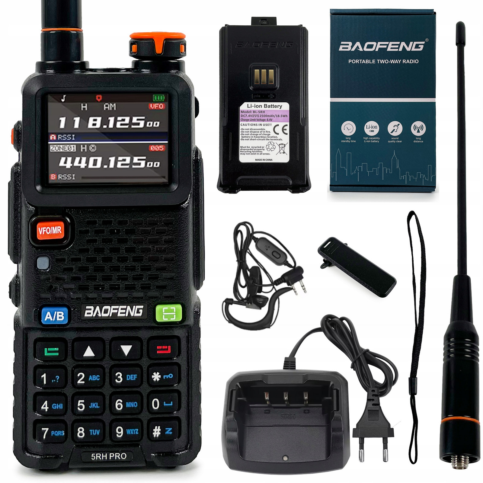 Vysílačka Baofeng UV-5RH Pro 10W Radiostanice Skener Fm rádio Vhf Uhf