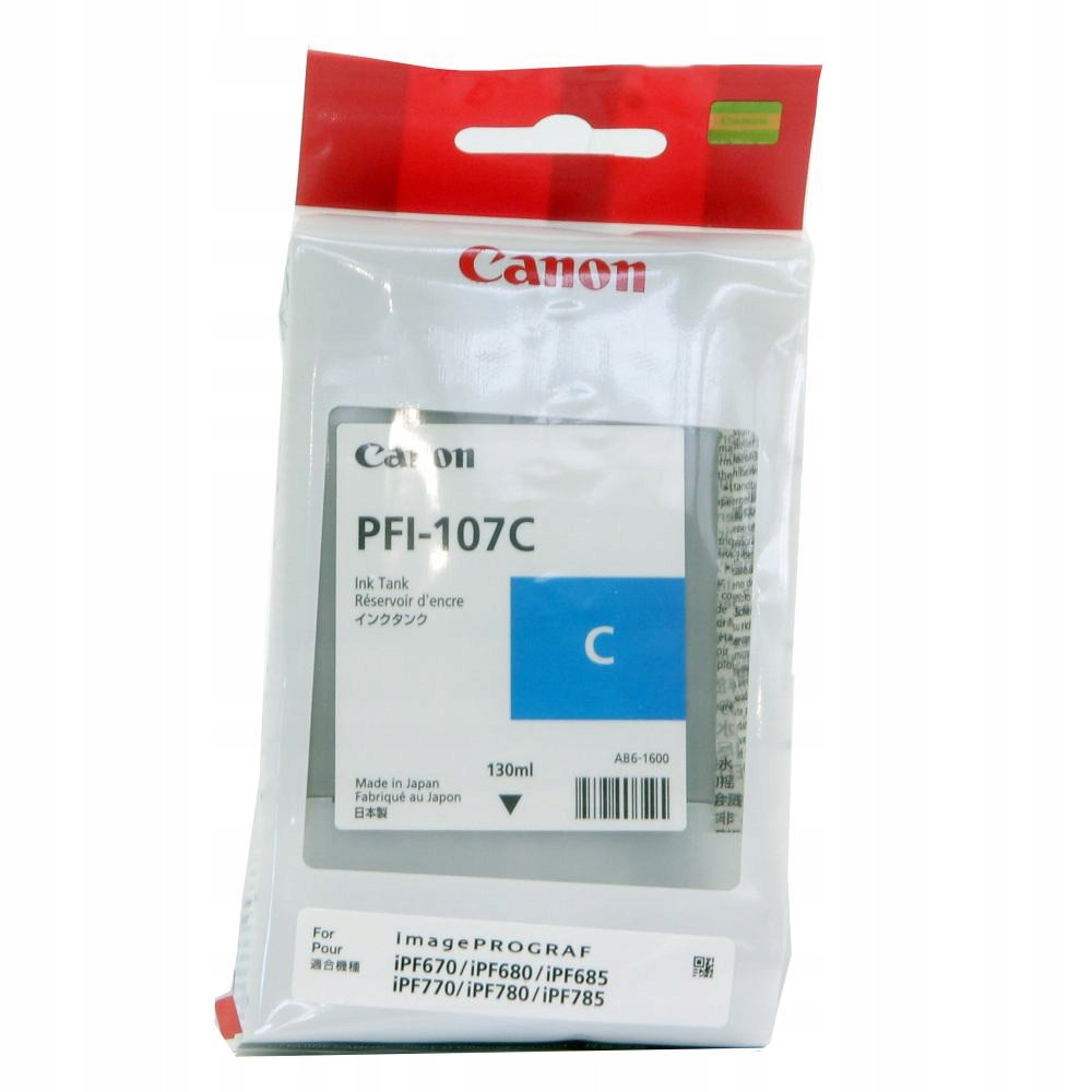 Inkoust Canon PFI-107C pro iPF670/680/685/770/780/785 130ml cyan
