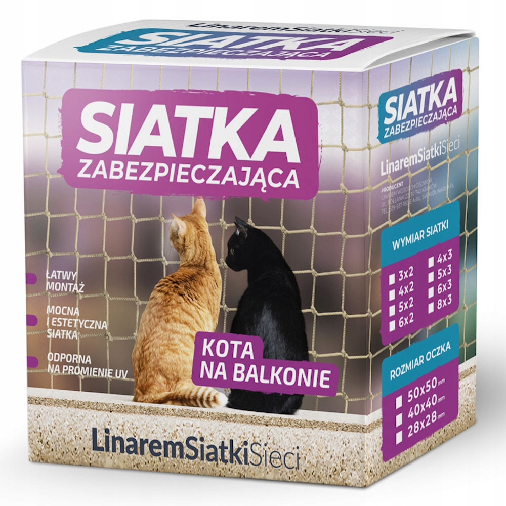 Set Síťka Na Balkon 5x3 Pro Kočky Pro Trvalou Montáž Na Lano A Kotvy