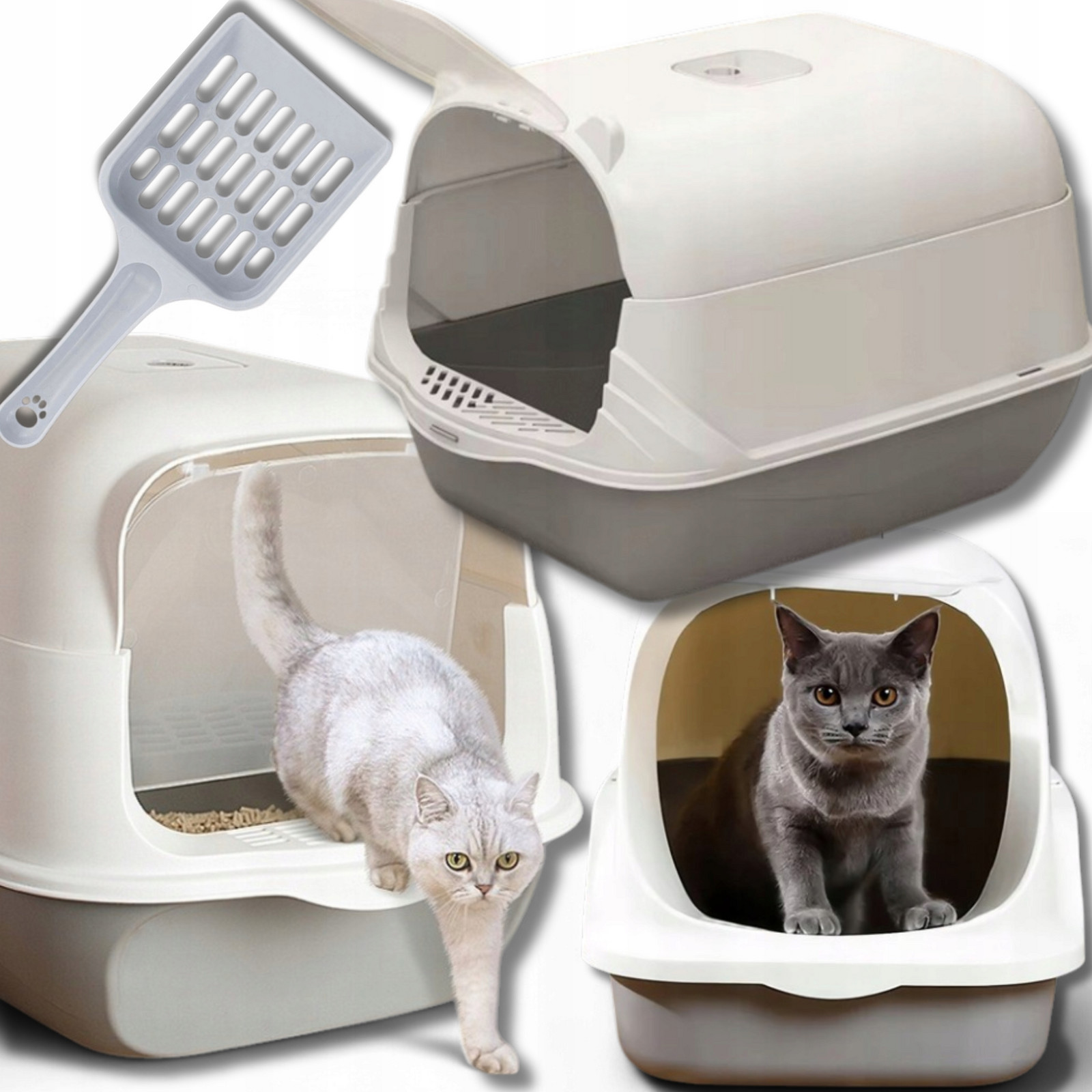 Toaleta Pro Kočky S Filtrem Lopatka Na Stelivo Zabudovaná Odolná