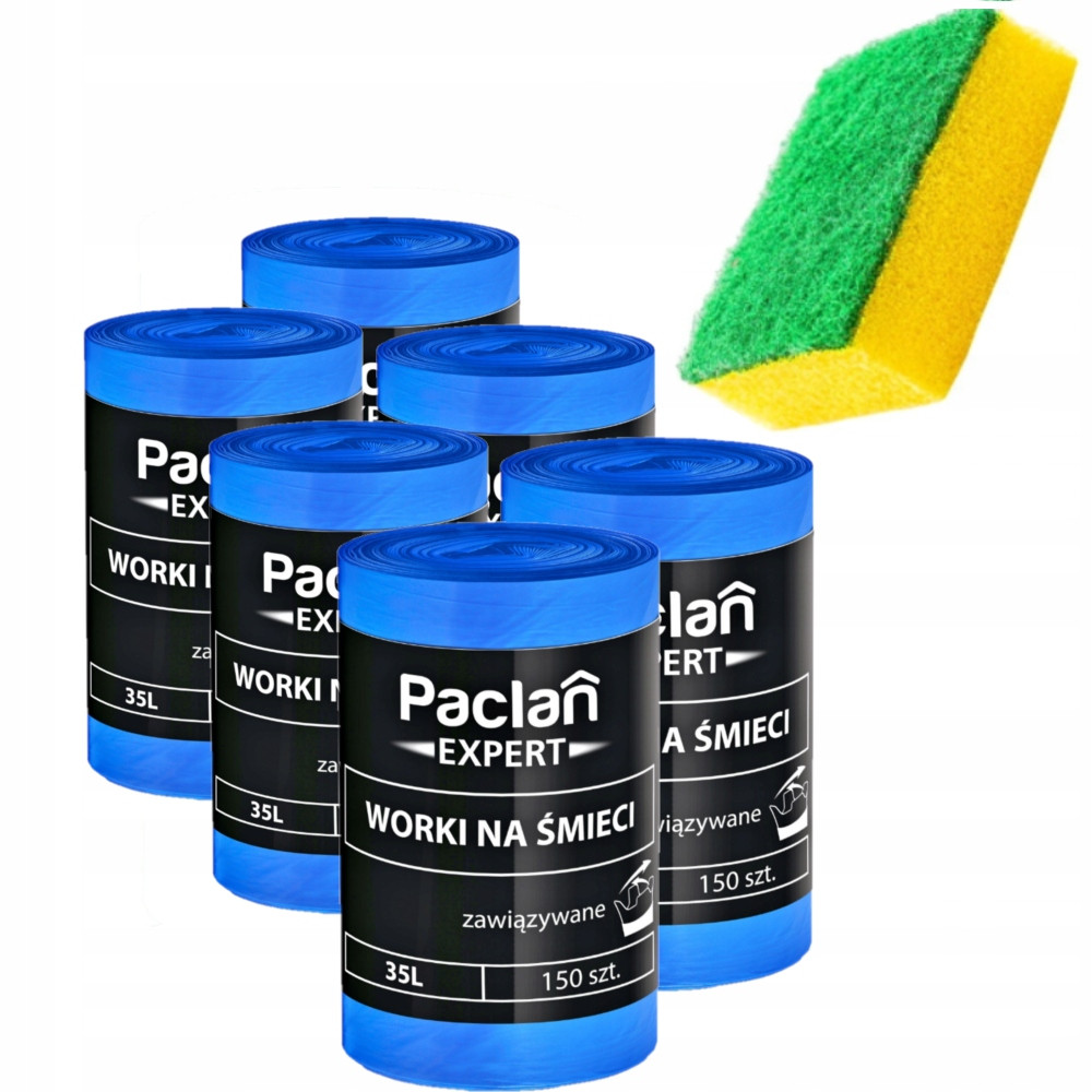 Paclan Expert Pytle na odpadky vázané 35L 900 kusů 6 rolí Bonus