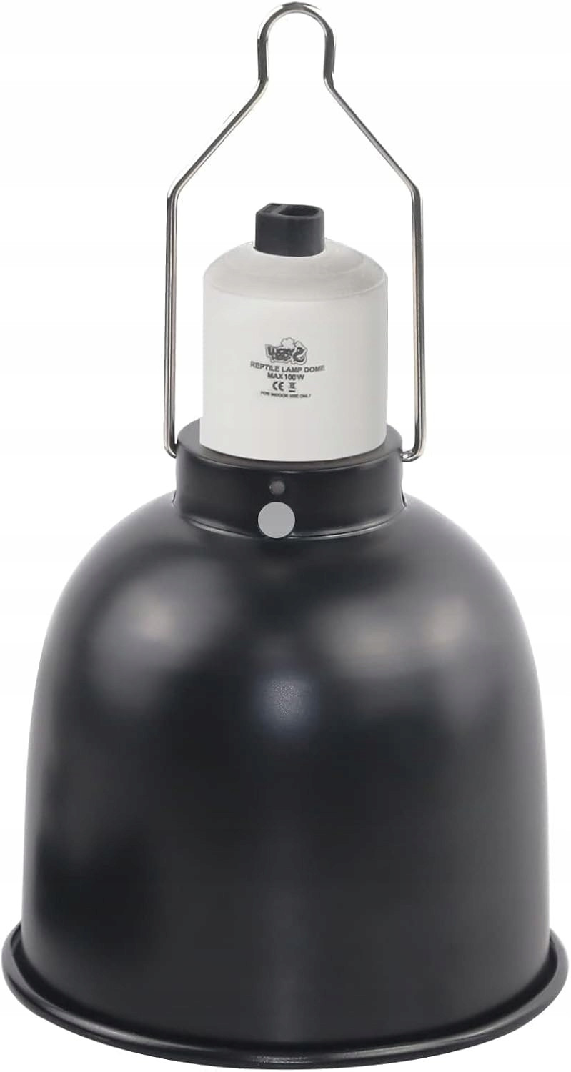 Lampa na žárovku od terária 14 cm 100W černé stínidlo