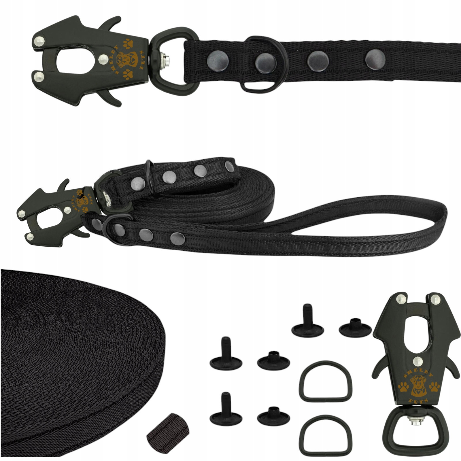 Vodítko Prošívané Lanko Silné Odolné Protiskluz Karabina Frog 5M 20MM