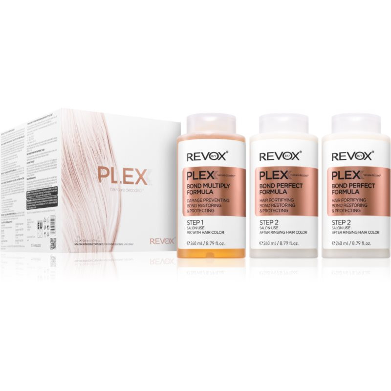 Revox B77 Plex Hair Rebuilding System Professional Set sada pro barvené a poškozené vlasy pro profesionální použití 3x260 ml