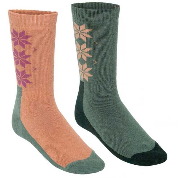 KARI TRAA WOOL SOCK 2PK Dámské merino ponožky, tmavě zelená, velikost