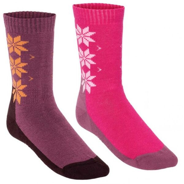 KARI TRAA WOOL SOCK 2PK Dámské merino ponožky, fialová, velikost