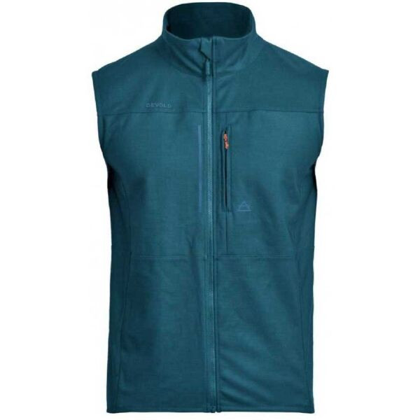 Devold RUNNING MERINO VEST Pánská merino běžecká vesta, tmavě modrá, velikost