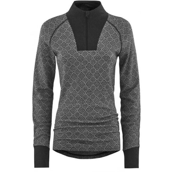 KARI TRAA VOSS CASHMERE MIX HALF ZIP Dámský Merino rolák s kašmírem, tmavě šedá, velikost