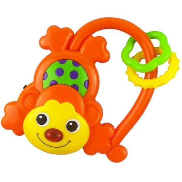 BABY MIX OPIČKA Dětské chrastítko, oranžová, velikost