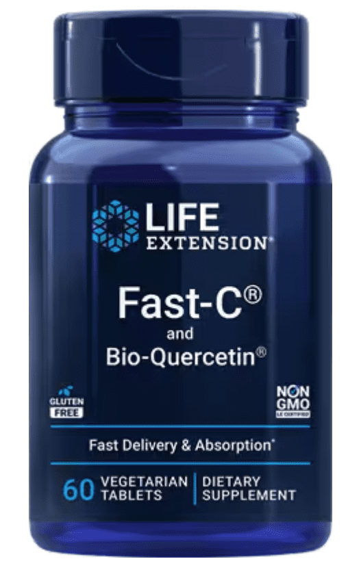Life Extension Fast-C and Bio-Quercetin, vitamin C a kvercetin, 60 tablet
