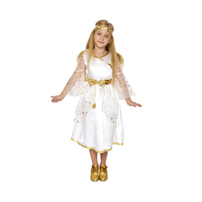 Kostým dětský  Anděl se zlatými detaily vel.7-9 let Albi