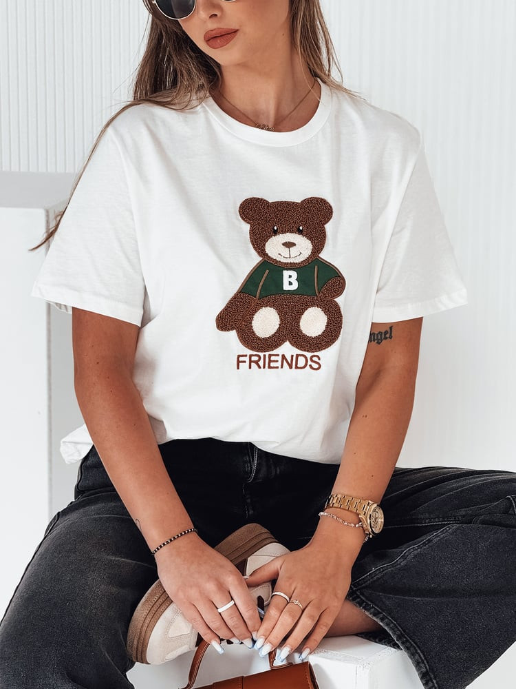 T-shirt damski BAREN ecru Dstreet