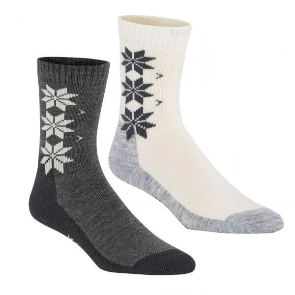 KARI TRAA WOOL SOCK 2PK Dámské merino ponožky, tmavě šedá, velikost