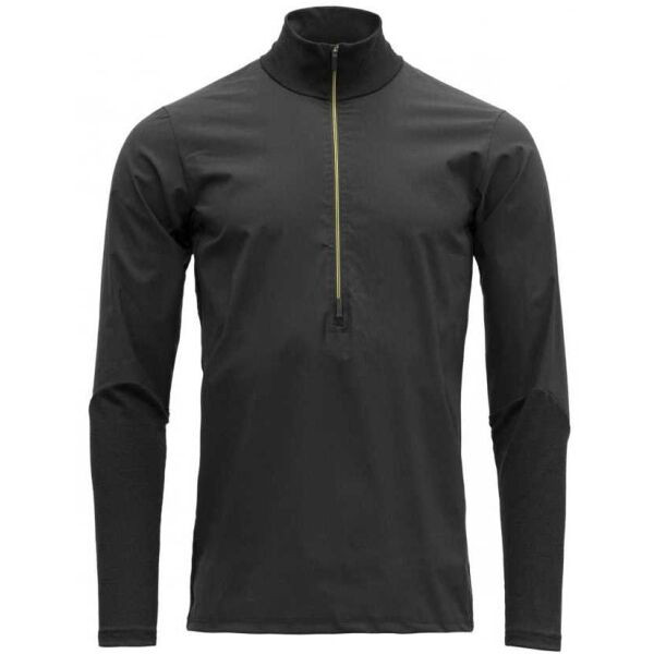 Devold RUNNING MERINO COVER ZIP NECK Pánská běžecká merino mikina, černá, velikost