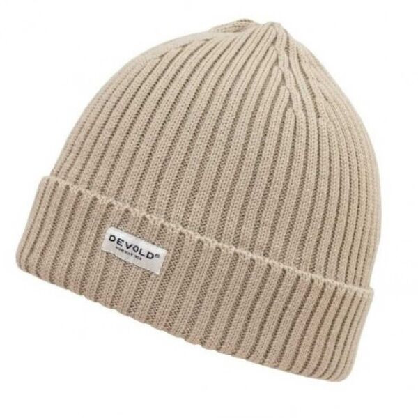 Devold SKOLMA MERINO BEANIE Vlněná čepice, béžová, velikost
