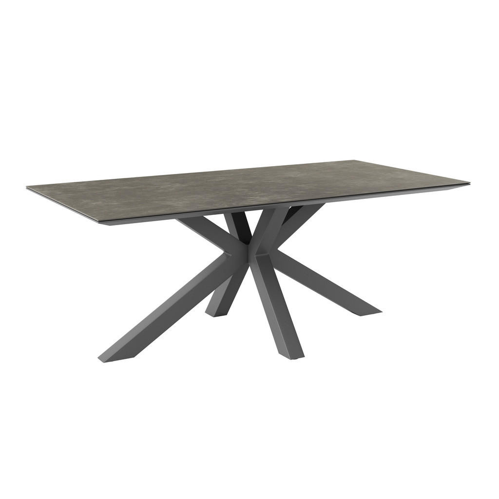 Ambia Garden ZAHRADNÍ STŮL, kov, sklo, 200/75/100 cm