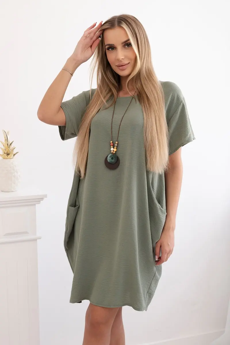 Kesi Włoski Šaty s kapsami a přívěskem světle mátová