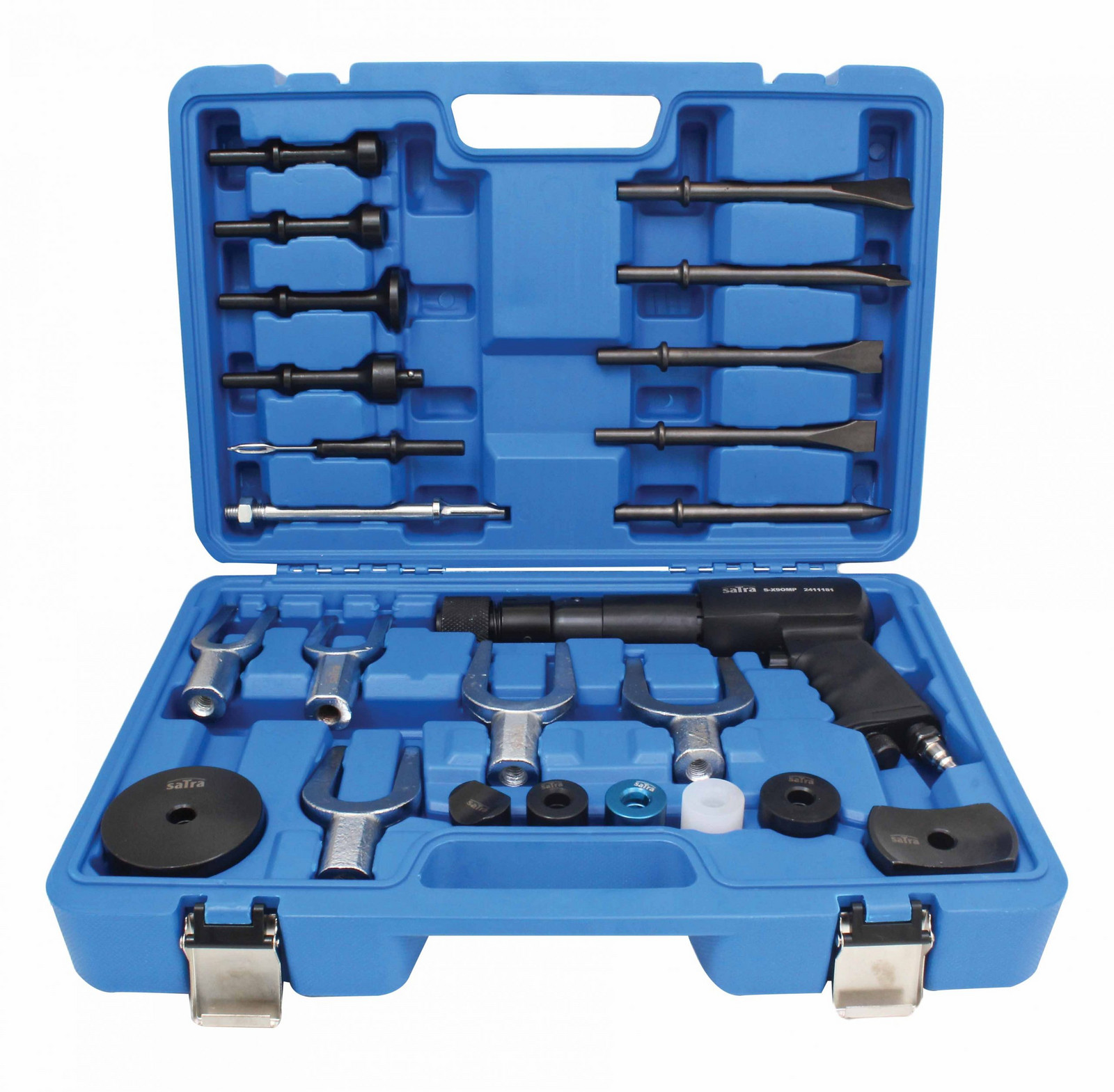 Pneumatické kladivo, multifunkční, s nástavci, sada 24 ks - SATRA