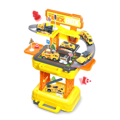 Hrací set v kufříku 2v1 - stavební stroje