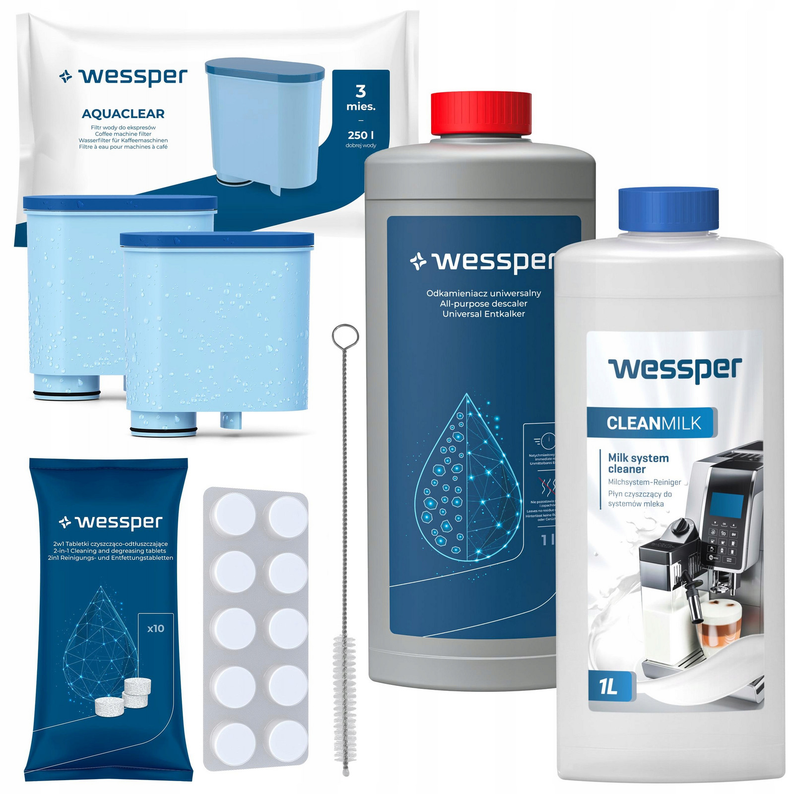 Sada Wessper pro kávovar Philips Saeco: 2x Vodní filtr 4 příslušenství