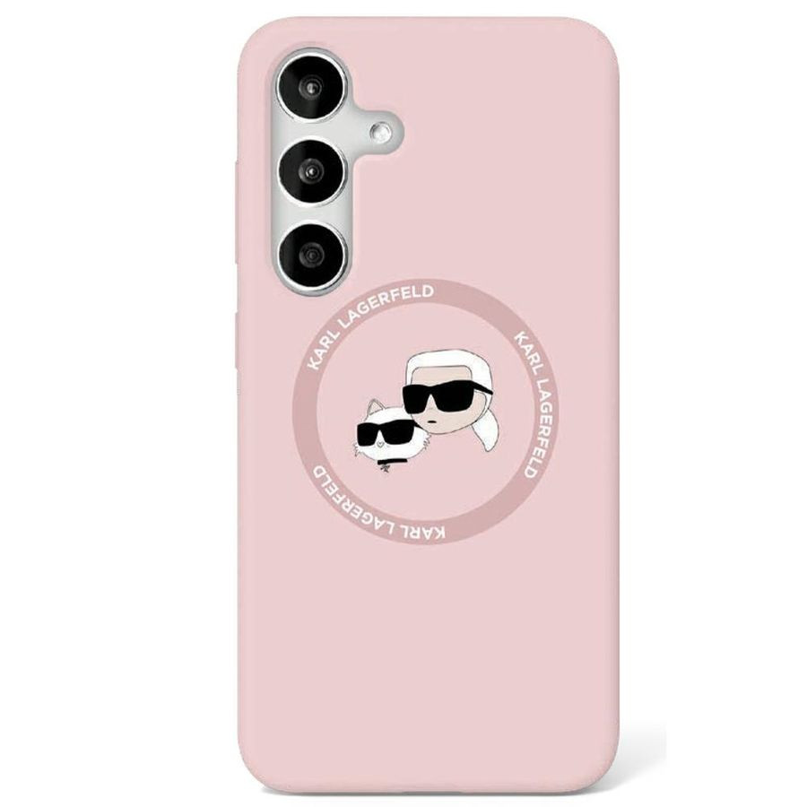 Pouzdro Karl Lagerfeld Samsung S25 Magsafe KLHMS25SSKCHTCP Double Heads Pink