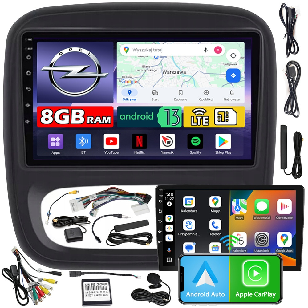 Ncs Autorádio ZQ9 Opel Vivaro B 2014-2019 Android Navigace 8GB Lte