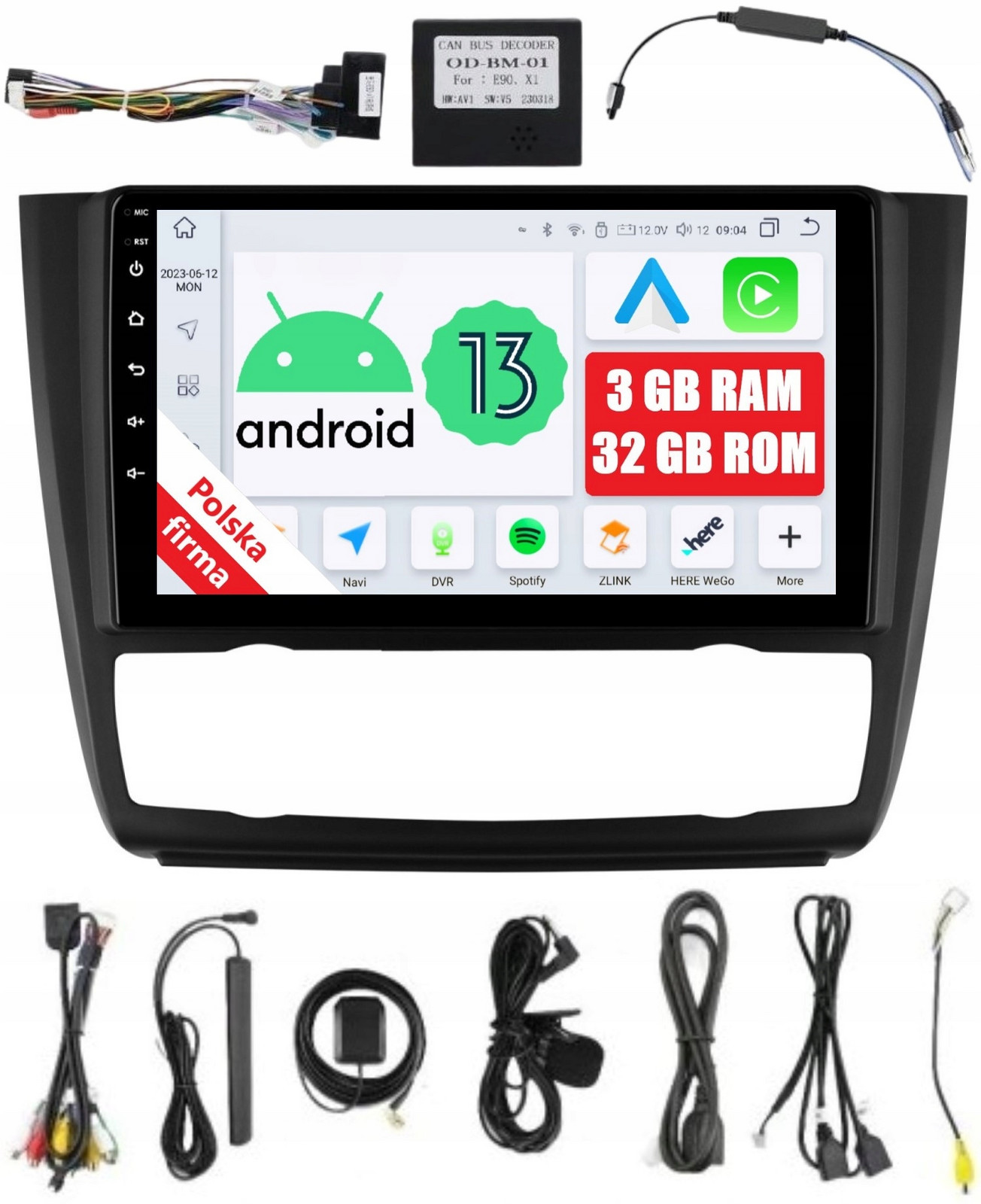 Rádio 2DIN Navigace Android Bmw Série 1 E81 E82 3/32 Gb Dsp Carplay Lte