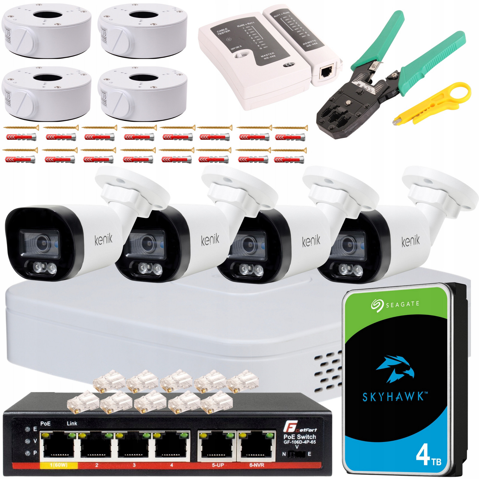 Monitorovací sada rekordér Dahua 4x Ip kamera Kenik KG-430 aplikace