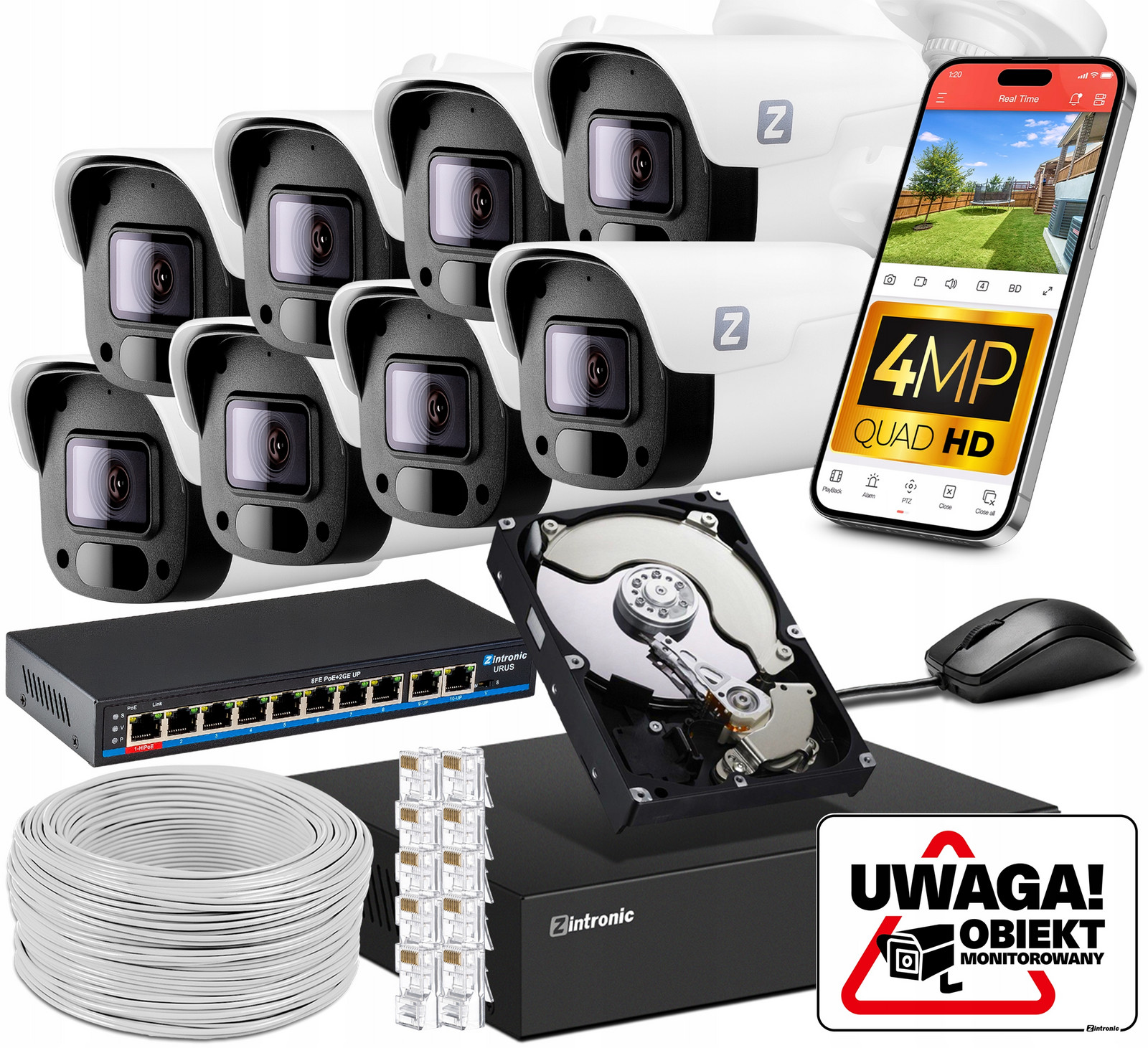 Sada Monitoringu Ip Poe 8 Kamer 4MPx 1TB Náhled Aplikace Detekce