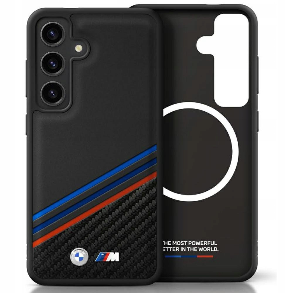 Bmw kožené tříbarevné Pouzdro MagSafe Crossing Stripes pro Samsung Galaxy