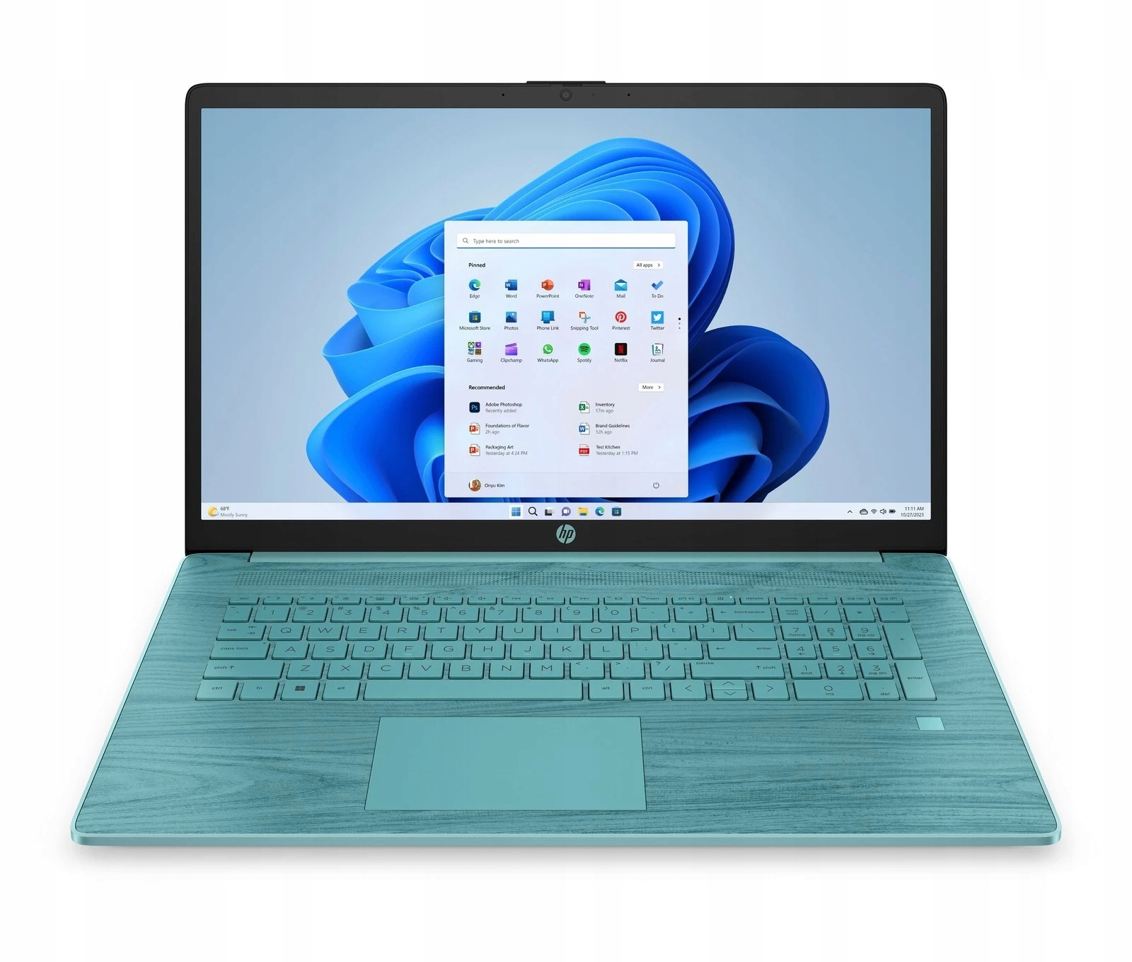 Notebook Hp 17-cn Intel N4120 4GB 128GB Intel Uhd Hd+ Dotyk Win 11 Modrý