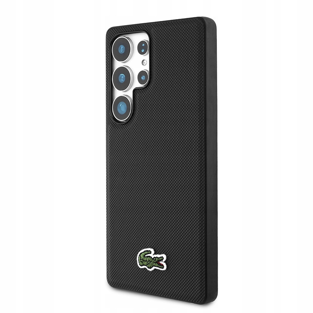 Pouzdro Lacoste Iconic Petit Pique Woven MagSafe pro Samsung S25 Ultra černé